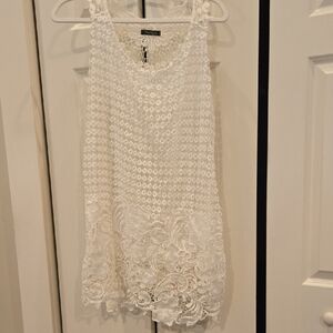 White Lace Sleeveless Top